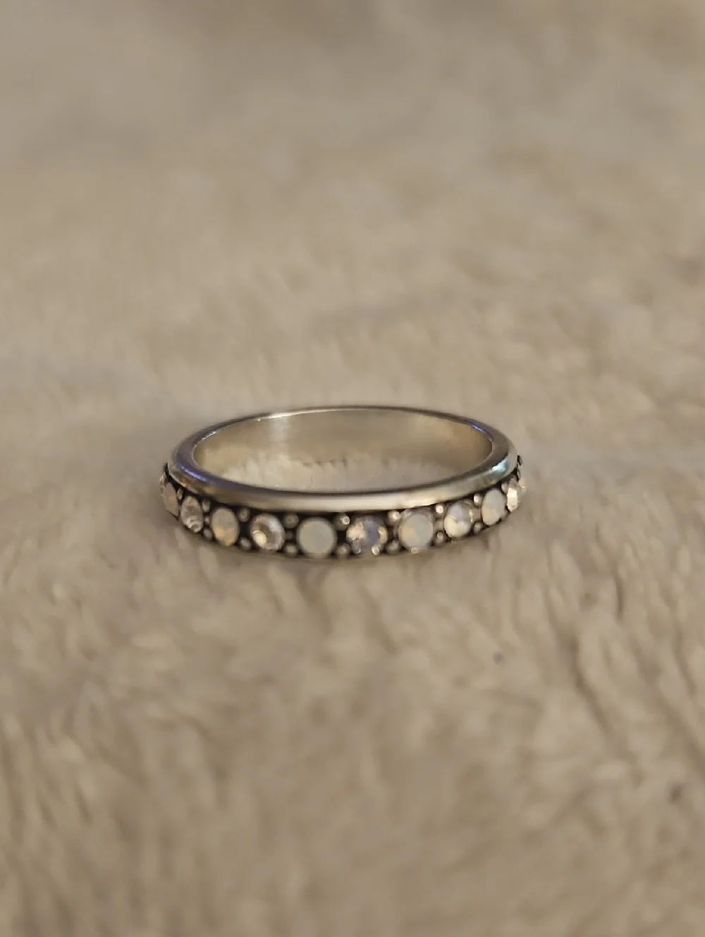 BRIGHTON Dainty Thin Stackable Crystal Eternity Band